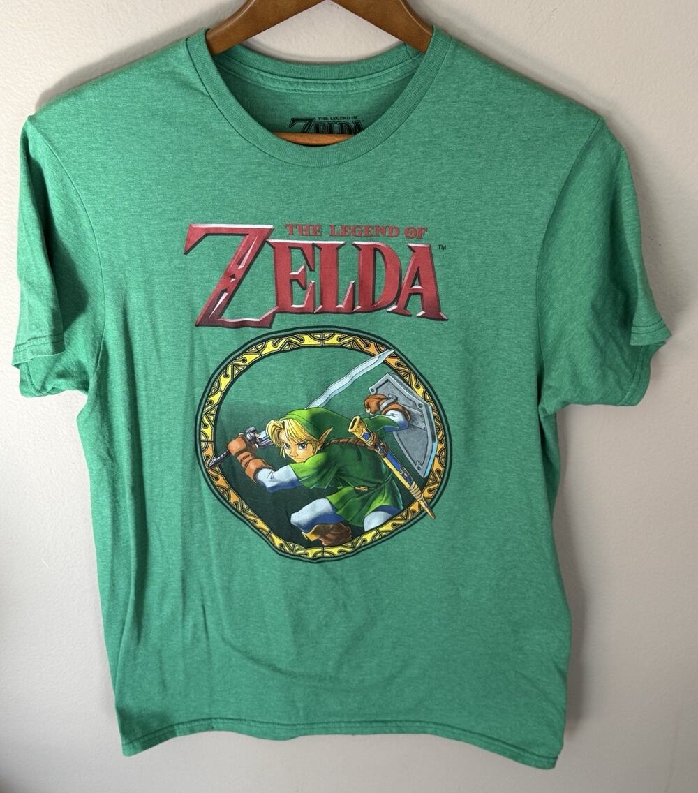 The Legend of Zelda Shirt Mens M Short Sleeve Ocarina Majoras Link
